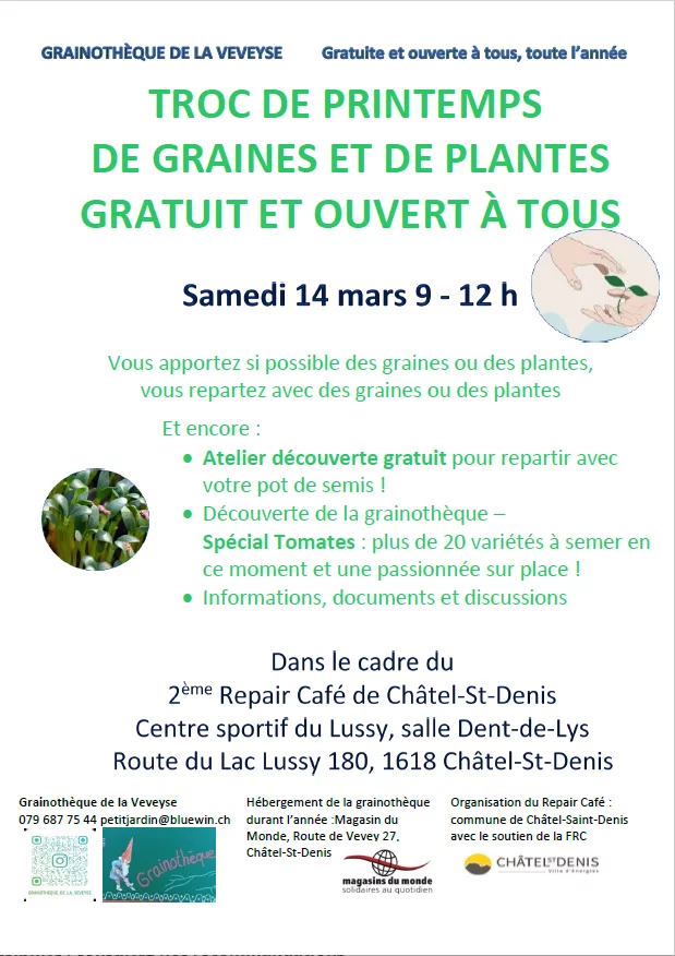 TROC DE PRINTEMPS DE GRAINES ET DE PLANTES GRATUIT ET OUVERT À TOUS