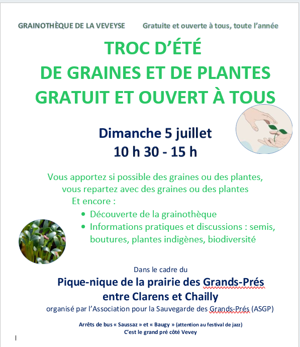 TROC D’ÉTÉ DE GRAINES ET DE PLANTES GRATUIT ET OUVERT À TOUS